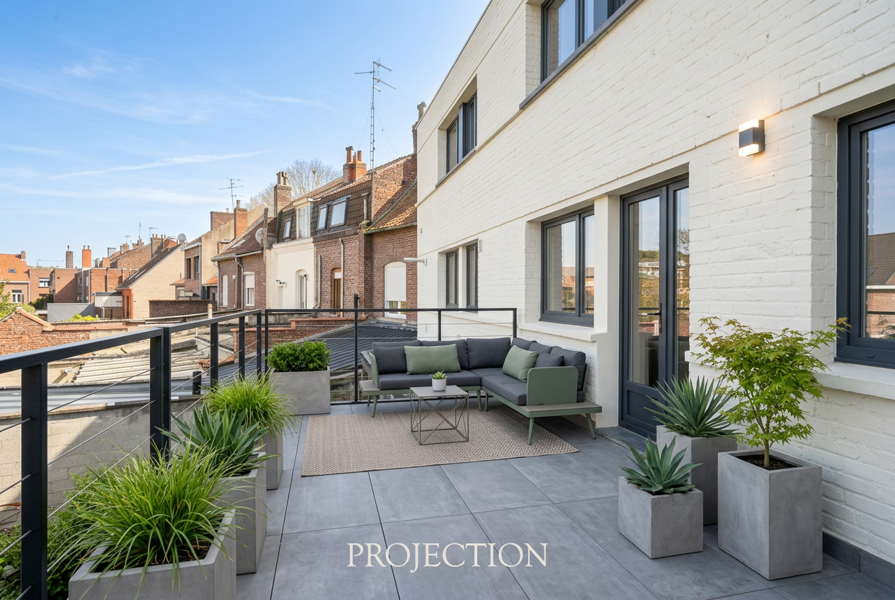 Loft 133m² grande terrasse + parkings LOOS 59120, prix 279 500 € (HAI) - Brique Rouge Immobilier — 3