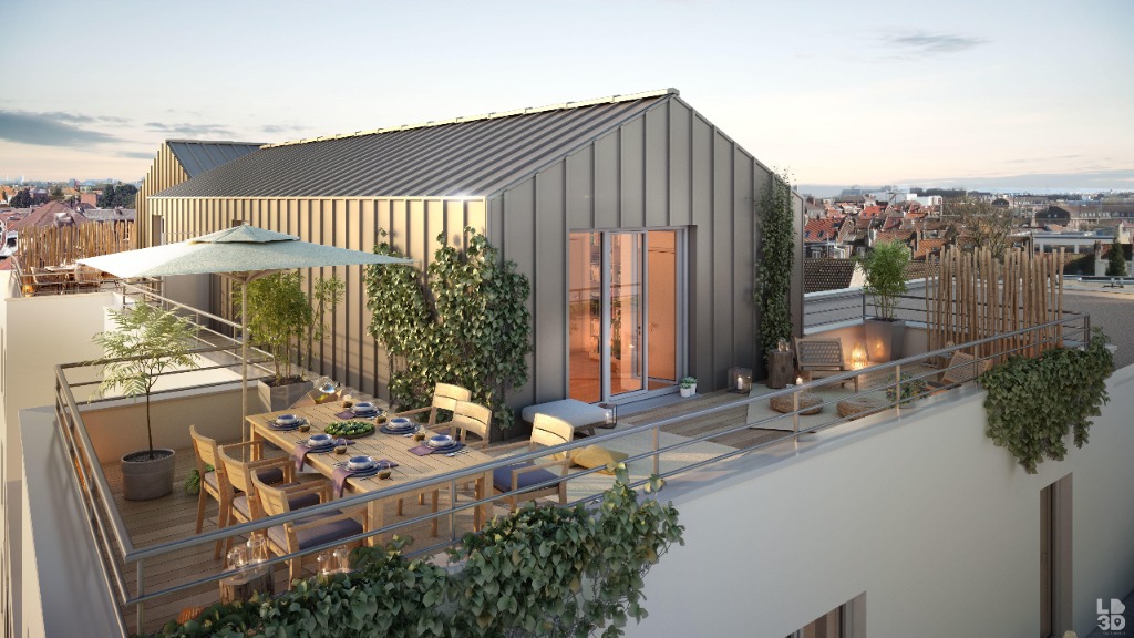 Vente appartement - Marcq en Baroeul, T5, superbe rooftop et parkings